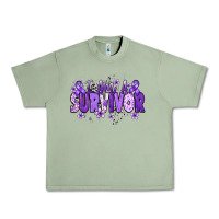 I Am A Survivor Purple Ribbon Urban Heavy Tee | Teevron