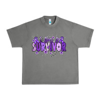 Tornado I am a survivor purple ribbon Urban Heavy Tee - NancyCooperArtShop