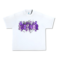White I am a survivor purple ribbon Urban Heavy Tee - NancyCooperArtShop