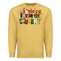 Antique Gold santa's favorite student christmas Premium Sweatshirt - LillyAllenDesigns