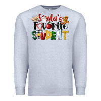 Heather Grey santa's favorite student christmas Premium Sweatshirt - LillyAllenDesigns