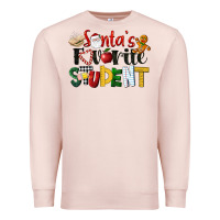 Pale Pink santa's favorite student christmas Premium Sweatshirt - LillyAllenDesigns