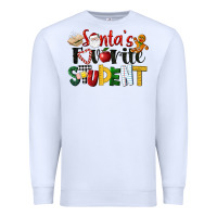 White santa's favorite student christmas Premium Sweatshirt - LillyAllenDesigns