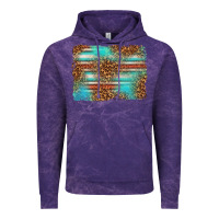 Cloud Purple Serape and Leopard Background Vintage Hoodie - texasbilliewilder