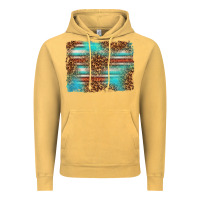 Vintage Mustard Serape and Leopard Background Vintage Hoodie - texasbilliewilder