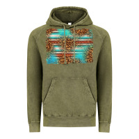 Vintage Olive Serape and Leopard Background Vintage Hoodie - texasbilliewilder