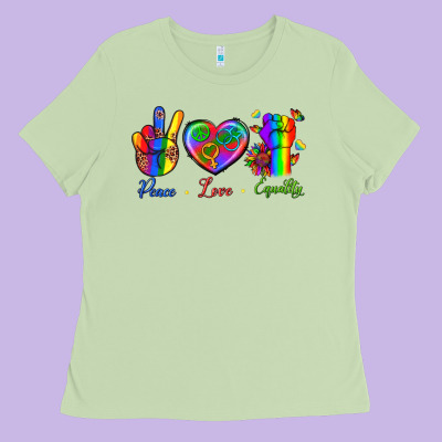 Peace Love Equality Ladies Tee Designed By Bundleandbundleshop