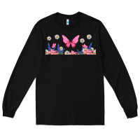 Black butterflies and flowers Long Sleeve Tee - TumblerDesignByShophia