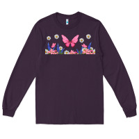 Plum butterflies and flowers Long Sleeve Tee - TumblerDesignByShophia