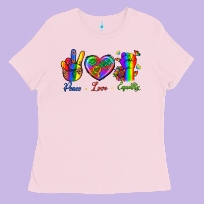 Peace Love Equality Ladies Tee Designed By Bundleandbundleshop