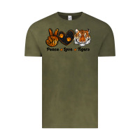 Vintage Olive peace love tigers Vintage Tee - RanaPortraitStore