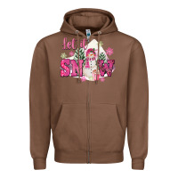 Chestnut Let It Snow Pink Christmas Zipper Hoodie - FaDigitalArtStudio