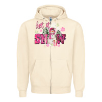 Sandshell Let It Snow Pink Christmas Zipper Hoodie - FaDigitalArtStudio
