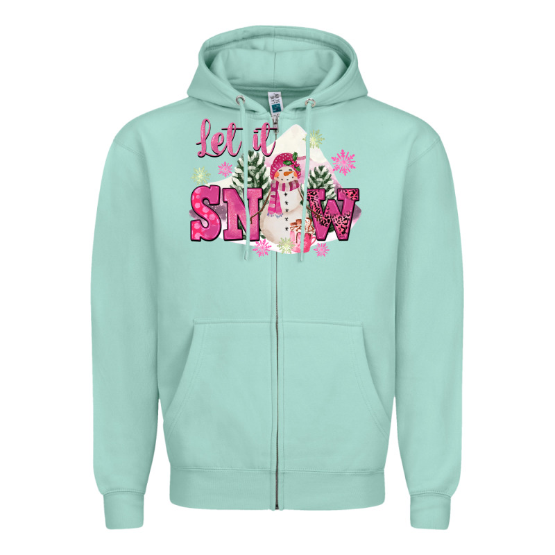 Let It Snow Pink Christmas Zipper Hoodie by FaDigitalArtStudio | Teevron