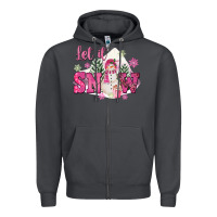 Smoke Let It Snow Pink Christmas Zipper Hoodie - FaDigitalArtStudio