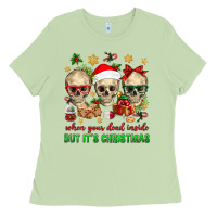 Matcha When Your Dead Inside But It's Christmas Ladies Tee - BundleAndBundleShop