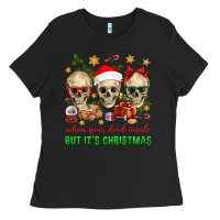 Black When Your Dead Inside But It's Christmas Ladies Tee - BundleAndBundleShop