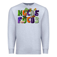 Heather Grey Hocus Focus Teacher Halloween Premium Sweatshirt - LillyAllenDesigns