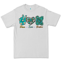 Dove Grey Peace Love Gemstone Premium Tee - BundleAndBundleShop