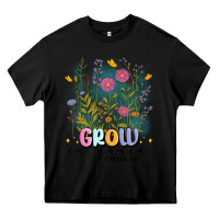 Black grow in grace Heavy Core Tee - MaliasSmallBusiness