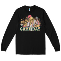 Black game day baseball leopard Long Sleeve Tee - HowdyJamesFarm