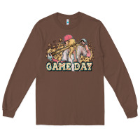 Chestnut game day baseball leopard Long Sleeve Tee - HowdyJamesFarm