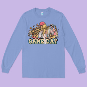 Game Day Baseball Leopard Long Sleeve Tee Designed By Howdyjamesfarm