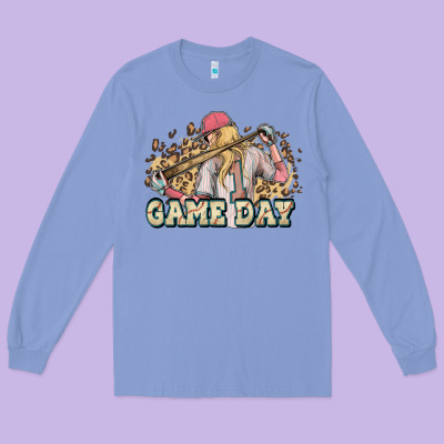 Game Day Baseball Leopard Long Sleeve Tee Designed By Howdyjamesfarm