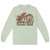 Matcha game day baseball leopard Long Sleeve Tee - HowdyJamesFarm