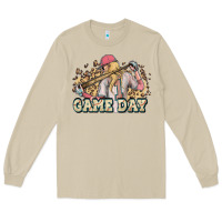 Mushroom game day baseball leopard Long Sleeve Tee - HowdyJamesFarm
