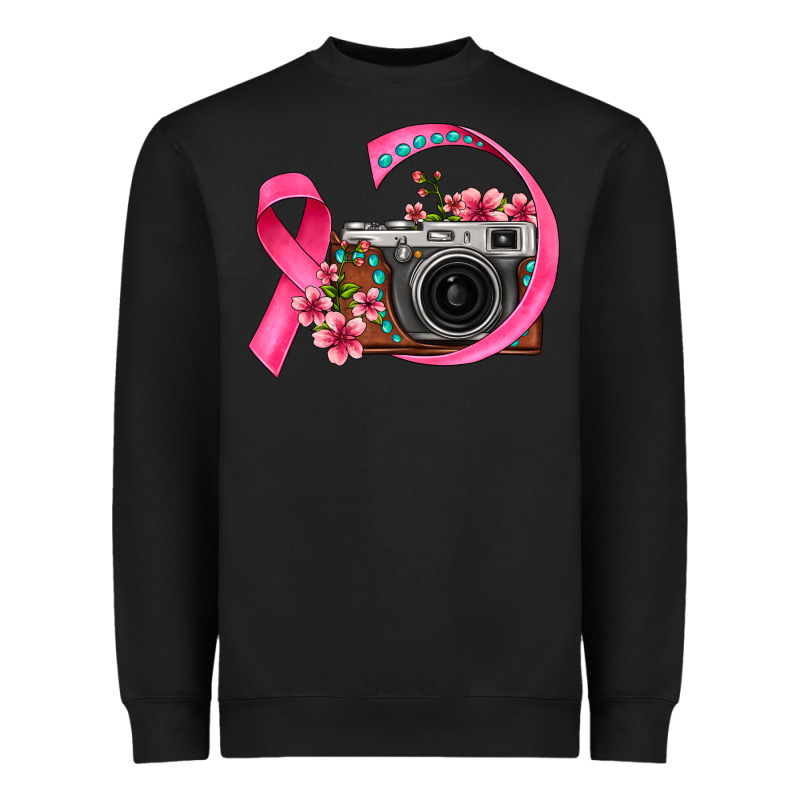 Floral Cancer Ribbon Vintage Camera Heavyweight Sweatshirt by FaDigitalArtStudio | Teevron