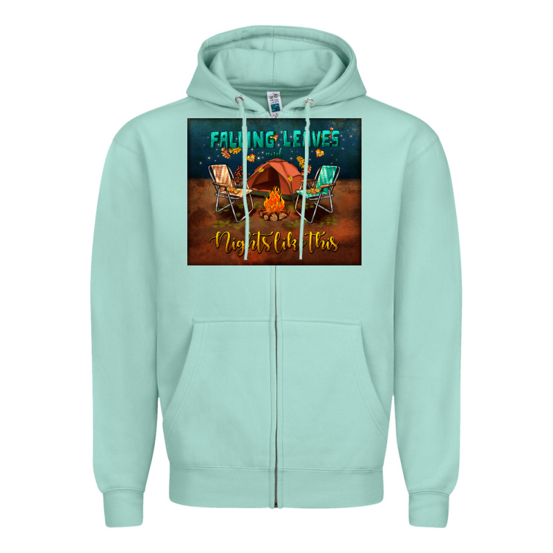Falling Leaves And Nights Like This Mouse Pad Zipper Hoodie by BundleAndBundleShop | Teevron