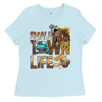 Baby Blue Small Town Life Ladies Tee - BundleAndBundleShop
