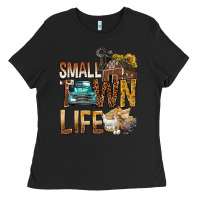 Black Small Town Life Ladies Tee - BundleAndBundleShop