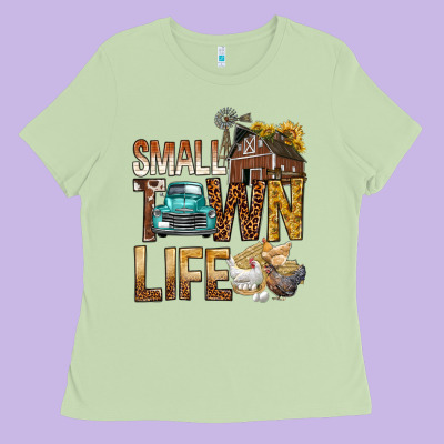 Small Town Life Ladies Tee Designed By Bundleandbundleshop