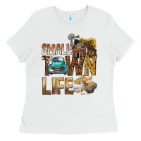 White Small Town Life Ladies Tee - BundleAndBundleShop