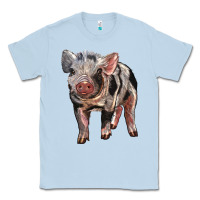 Dusty Blue Baby Spotted Pig Classic Tee - LillyAllenDesigns