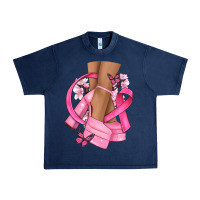 Navy breast cancer diva Urban Heavy Tee - NancyCooperArtShop