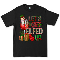 Black Let's Get Elfed Up Christmas Premium Tee - BundleAndBundleShop