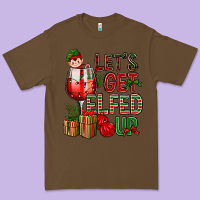 Let's Get Elfed Up Christmas Premium Tee Designed By Bundleandbundleshop