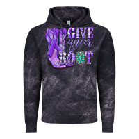 Cloud Black Give Cancer the boot purple ribbon Vintage Hoodie - NancyCooperArtShop