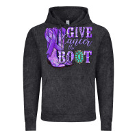 Give Cancer The Boot Purple Ribbon Vintage Hoodie | Teevron