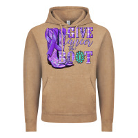 Vintage Coffee Give Cancer the boot purple ribbon Vintage Hoodie - NancyCooperArtShop