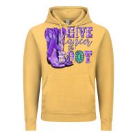 Vintage Mustard Give Cancer the boot purple ribbon Vintage Hoodie - NancyCooperArtShop