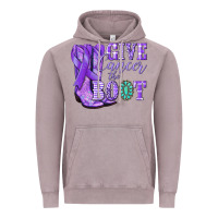 Vintage Zinc Give Cancer the boot purple ribbon Vintage Hoodie - NancyCooperArtShop