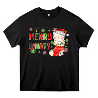Black merry what christmas cat Heavy Core Tee - MaliasSmallBusiness