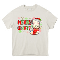 Cream merry what christmas cat Heavy Core Tee - MaliasSmallBusiness