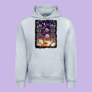 Halloween Dancing Skeletons Stars Urban Hoodie Designed By Barkaloodesign