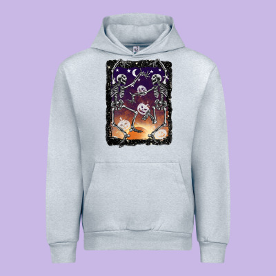 Halloween Dancing Skeletons Stars Urban Hoodie Designed By Barkaloodesign