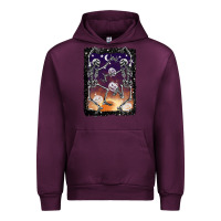 Mauve Wine halloween dancing skeletons stars Urban Hoodie - BarkalooDesign